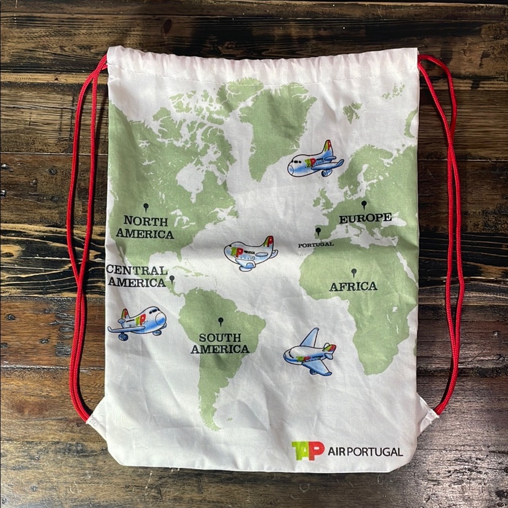 Air Portugal drawstring bag 17.5” x 13” perfect for travel or off to the gym!